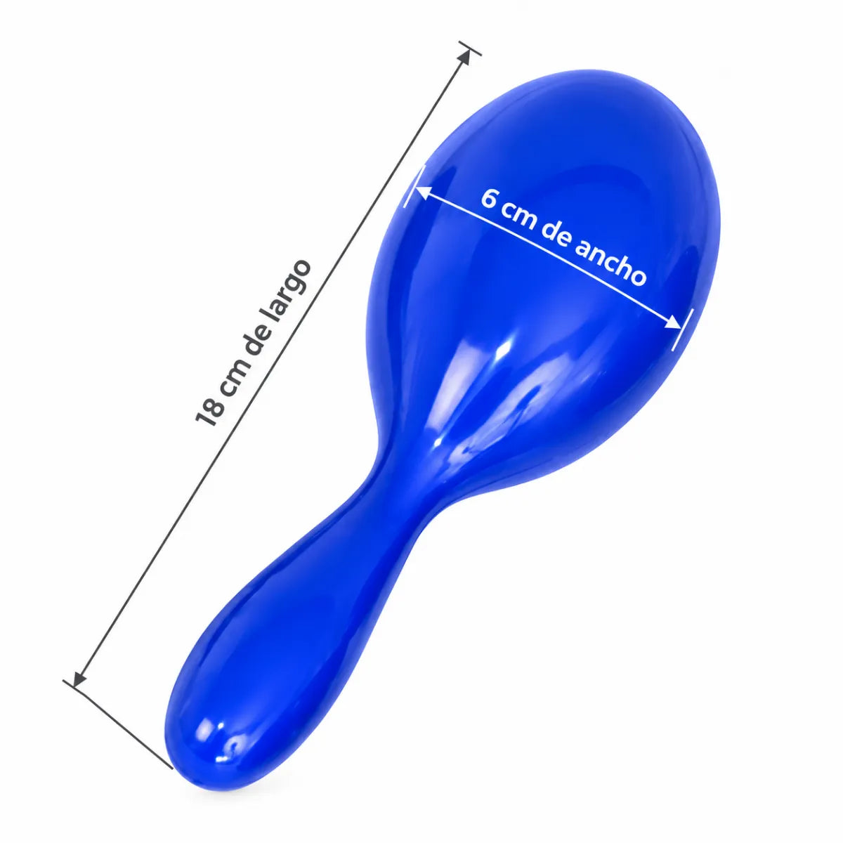 Par de Maracas Ovaladas de Colores 18 cm Azul Medidas - Louicid