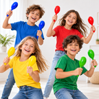 Par de Maracas Ovaladas de Colores 18 cm Niños - Louicid