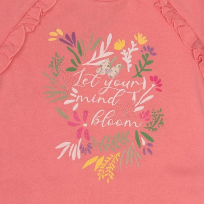 Pijama 2 Pcs De Franela Niña Pillin Rosado Print Flores - Louicid