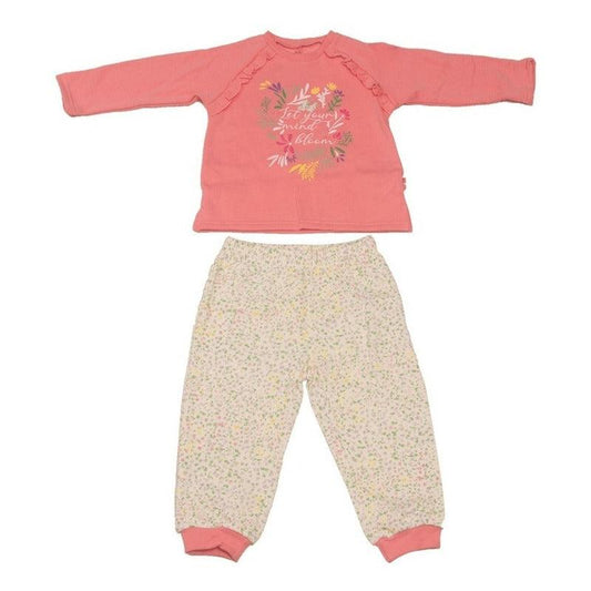 Pijama 2 Pcs De Franela Niña Pillin Rosado Print Flores - Louicid