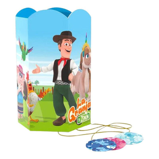 Piñata Hexagonal La Granja de Zenón Para Fiesta Infantil - Louicid