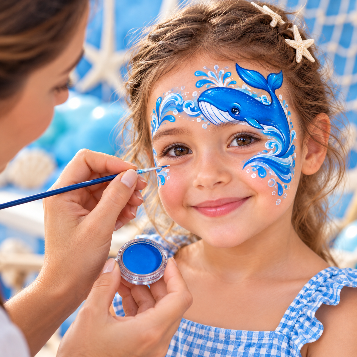 Pinta Caras Maquillaje Fiesta Halloween Azul - Louicid