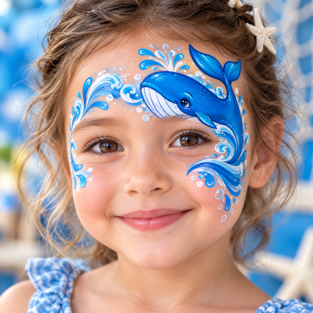 Pinta Caras Maquillaje Fiesta Halloween Ballena Azul - Louicid