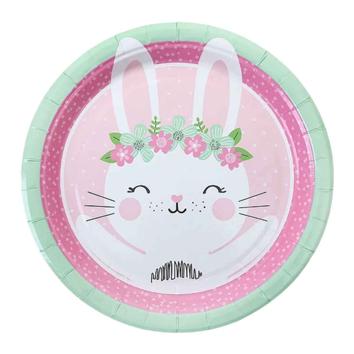 Plato Cartón Conejita Feliz Para Pascua 6pzas - Louicid