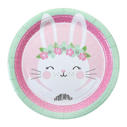 Plato Cartón Conejita Feliz Para Pascua 6pzas - Louicid