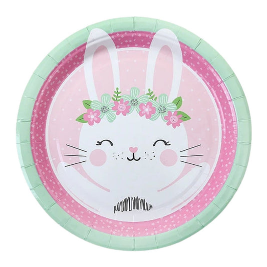 Plato Cartón Conejita Feliz Para Pascua 6pzas - Louicid