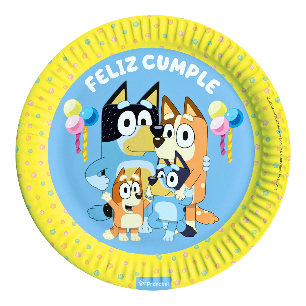 Set 6 Platos Cartón Bluey 18cm Para Cumpleaños - Louicid