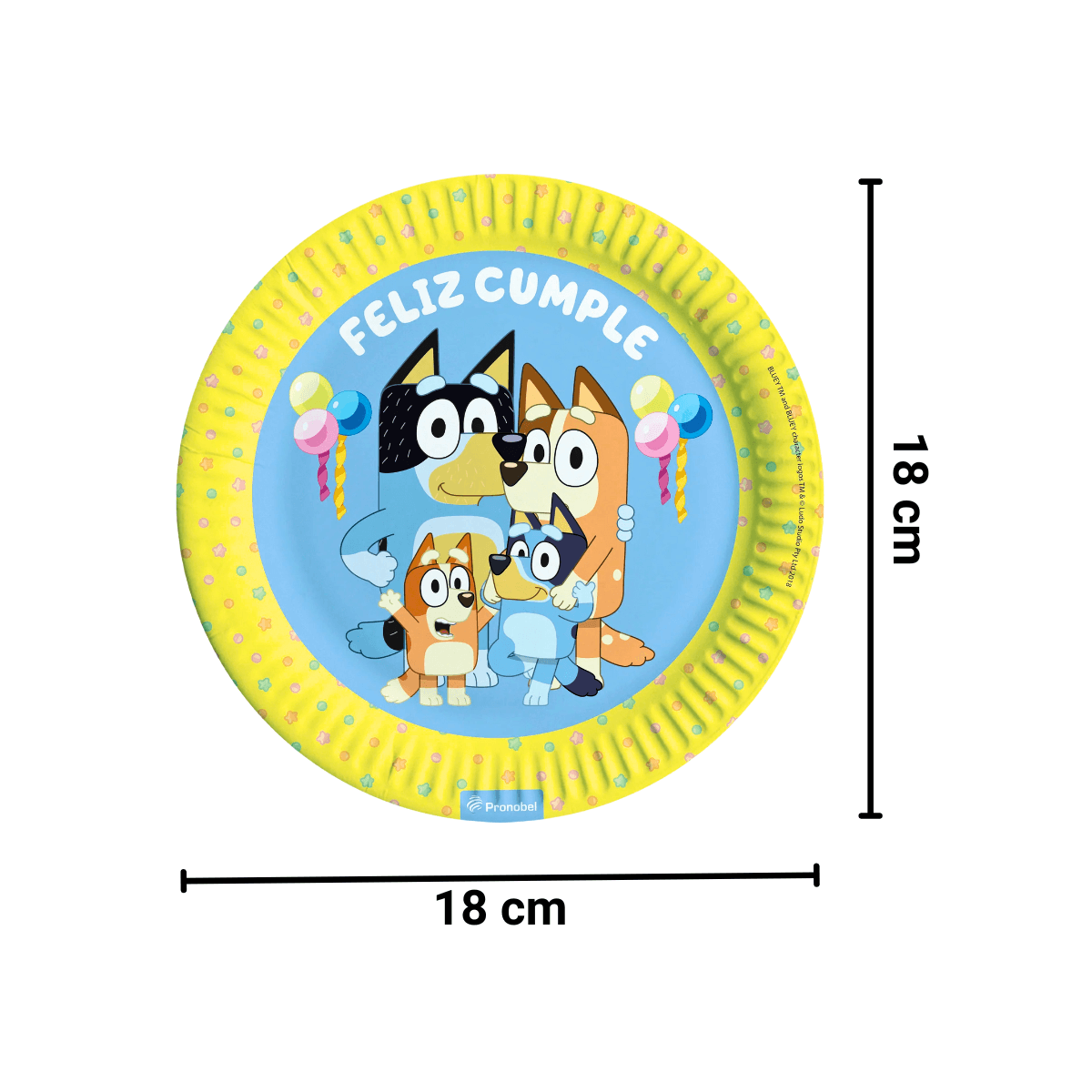 Set 6 Platos Cartón Bluey 18cm Para Cumpleaños - Louicid