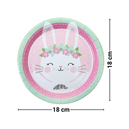 Platos Cartón Conejita Feliz Para Pascua 6pzas Medidas - Louicid