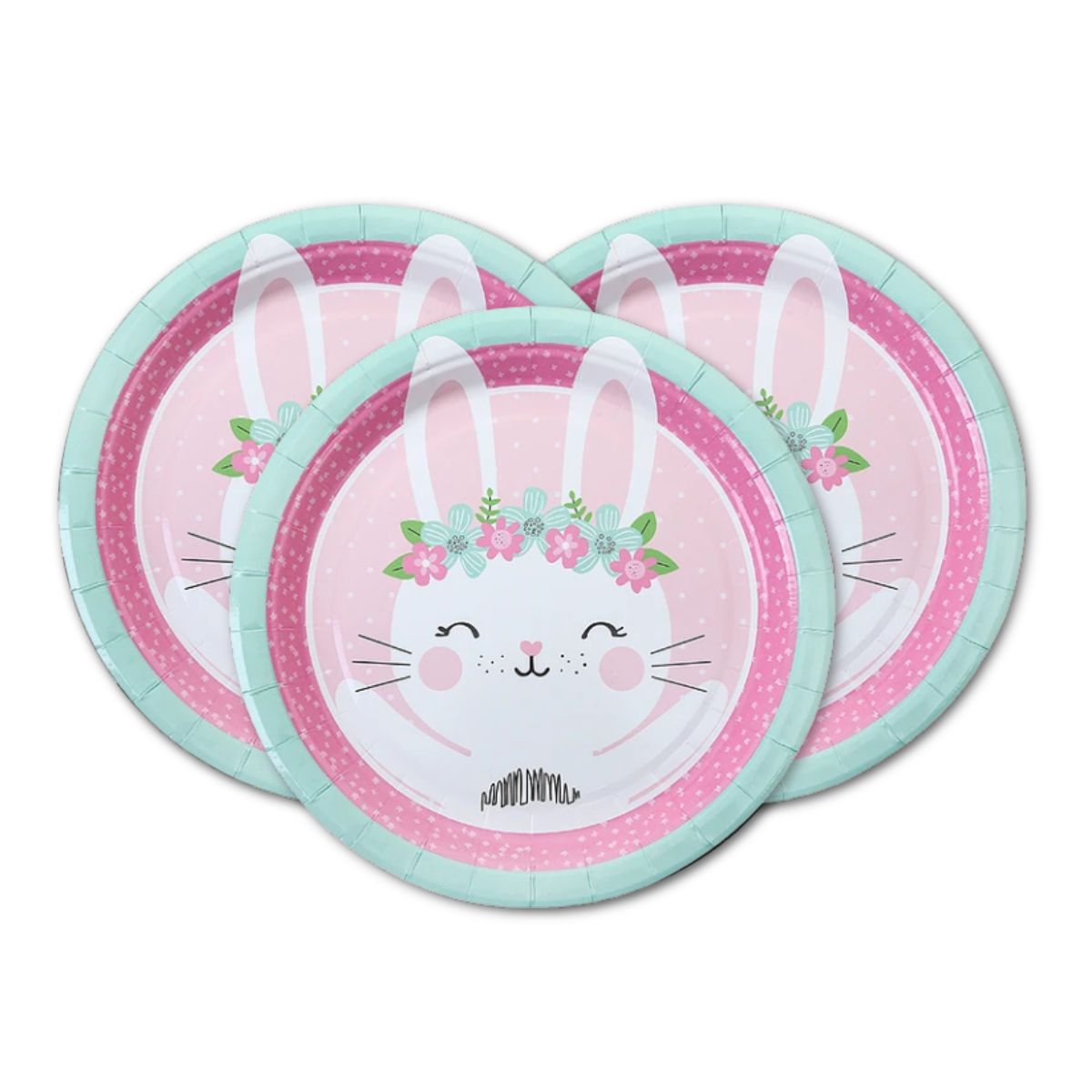 Platos Cartón Conejita Feliz Para Pascua 6pzas - Louicid