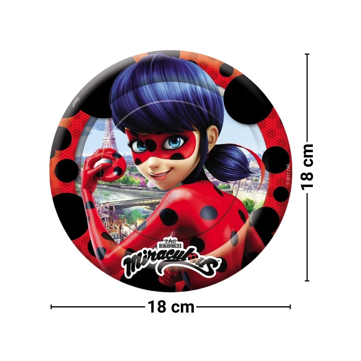 Platos Cumpleaños Ladybug 6pzas Medidas - Louicid