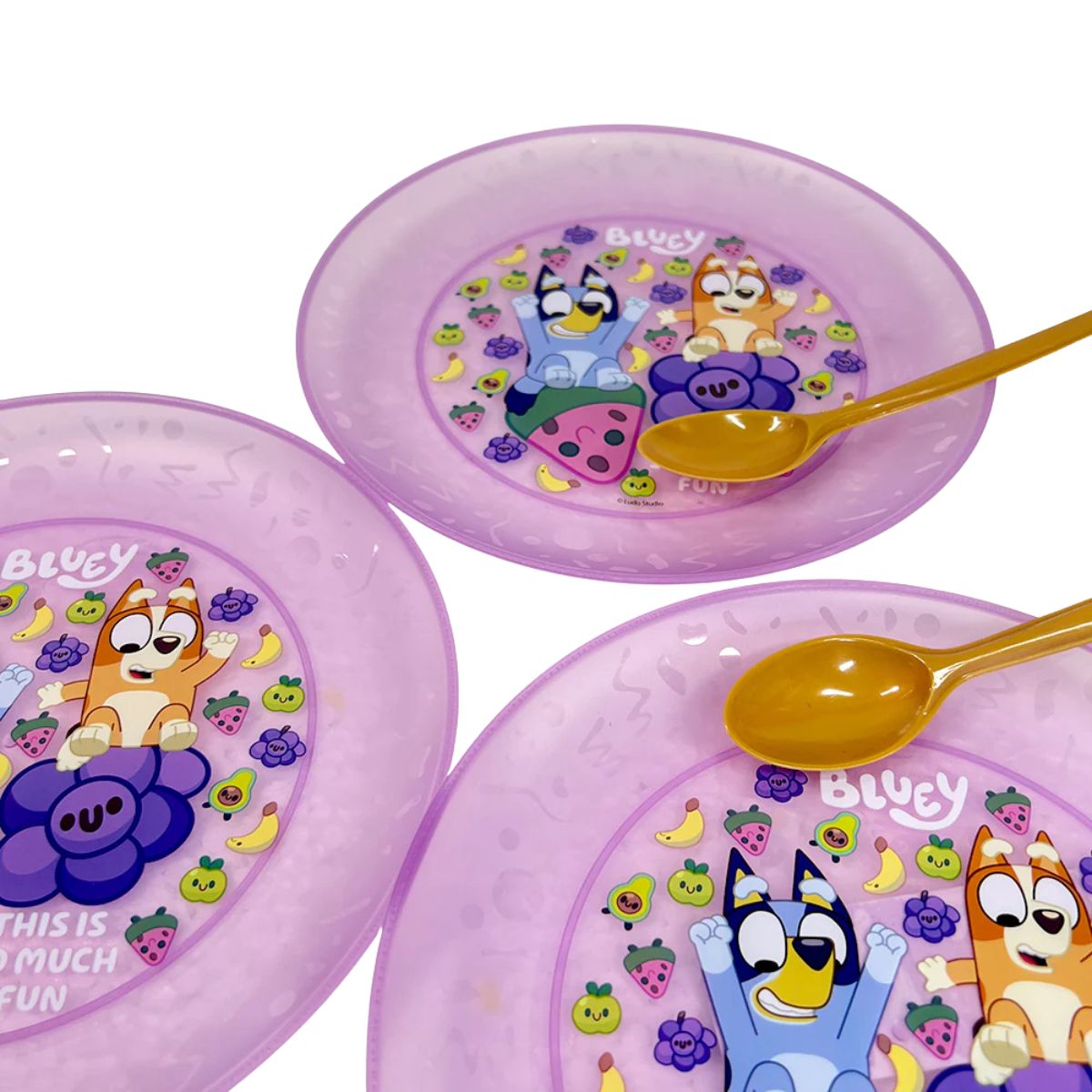 Platos Plásticos Reutilizables Bluey - Louicid
