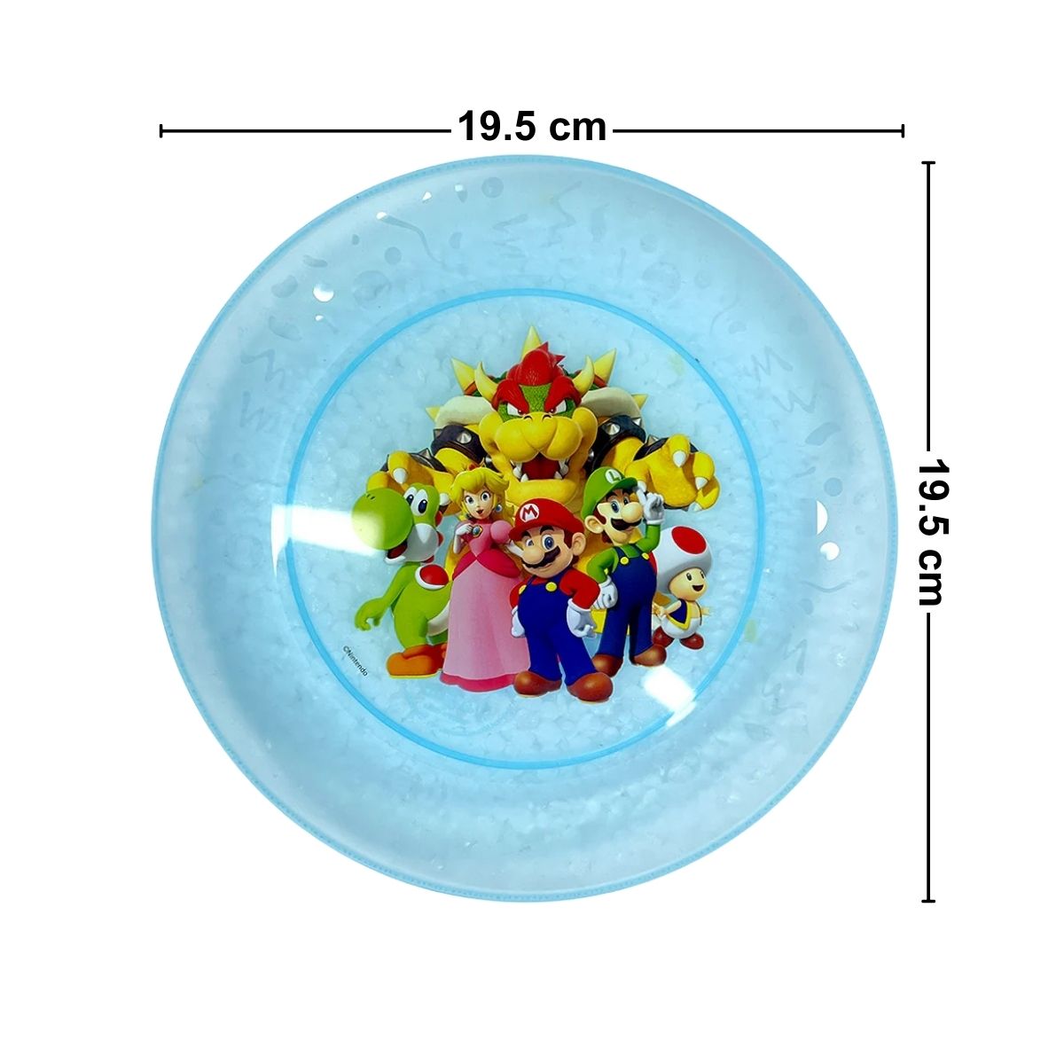 Platos Plásticos Reutilizables Mario Bros 4pzas Medidas - Louicid