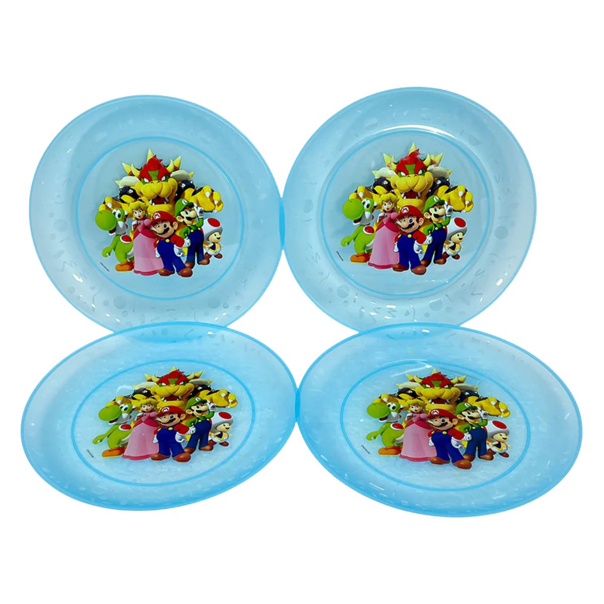 Platos Plásticos Reutilizables Mario Bros 4pzas - Louicid