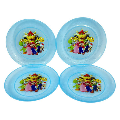 Platos Plásticos Reutilizables Mario Bros 4pzas - Louicid