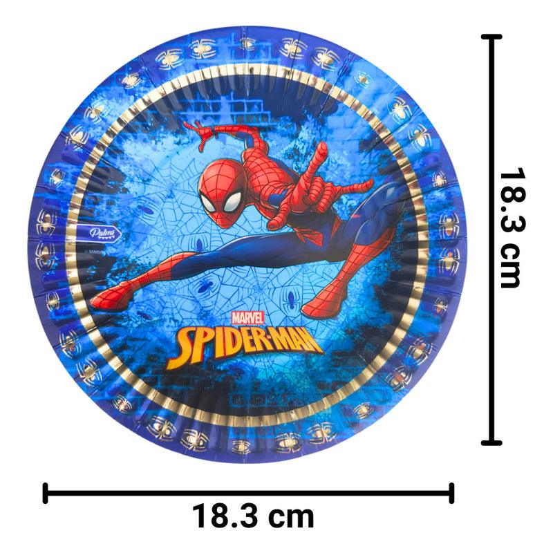 Set 6 Platos Cartón Spiderman 18cm Para Cumpleaños Louicid - Louicid