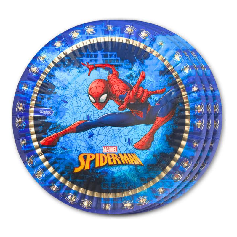 Set 6 Platos Cartón Spiderman 18cm Para Cumpleaños Louicid - Louicid