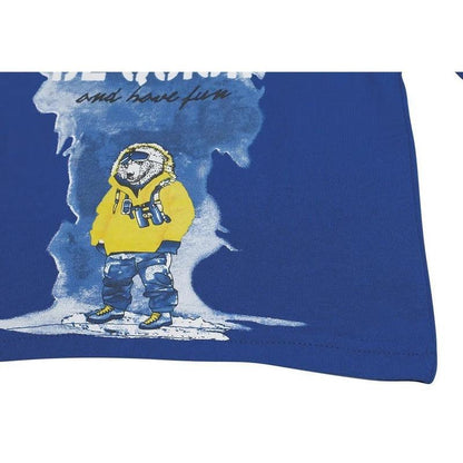 Polera De Bebé Niño Manga Larga Oso Polar Azul - Louicid