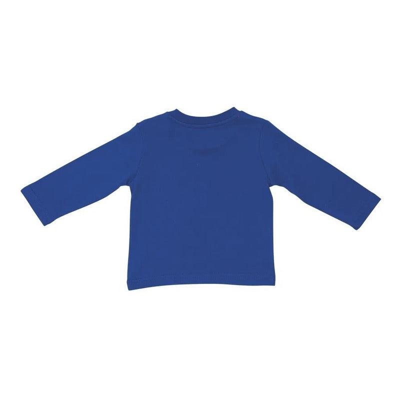 Polera De Bebé Niño Manga Larga Oso Polar Azul - Louicid