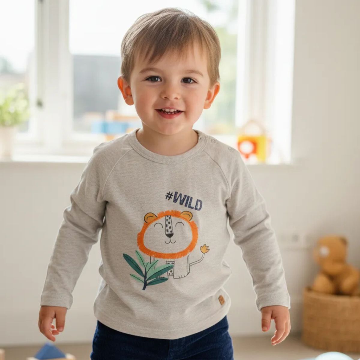 Polera Bebé Niño Manga Larga Gris - Louicid