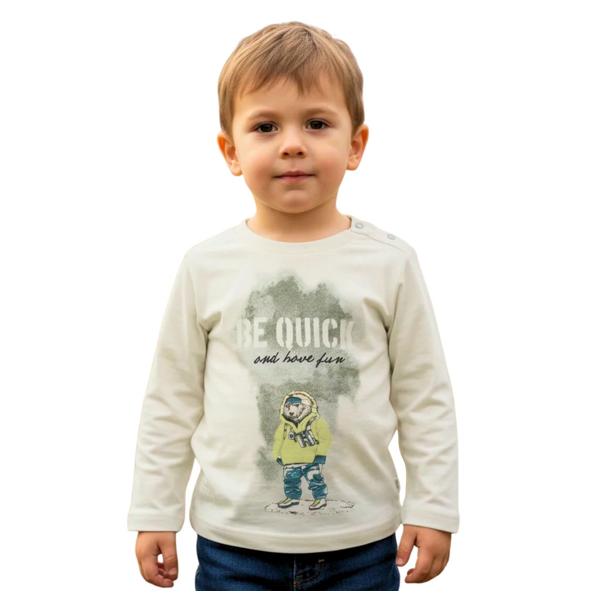 Polera Bebé Niño Beige Manga Larga - Louicid
