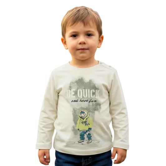 Polera Bebé Niño Beige Manga Larga - Louicid