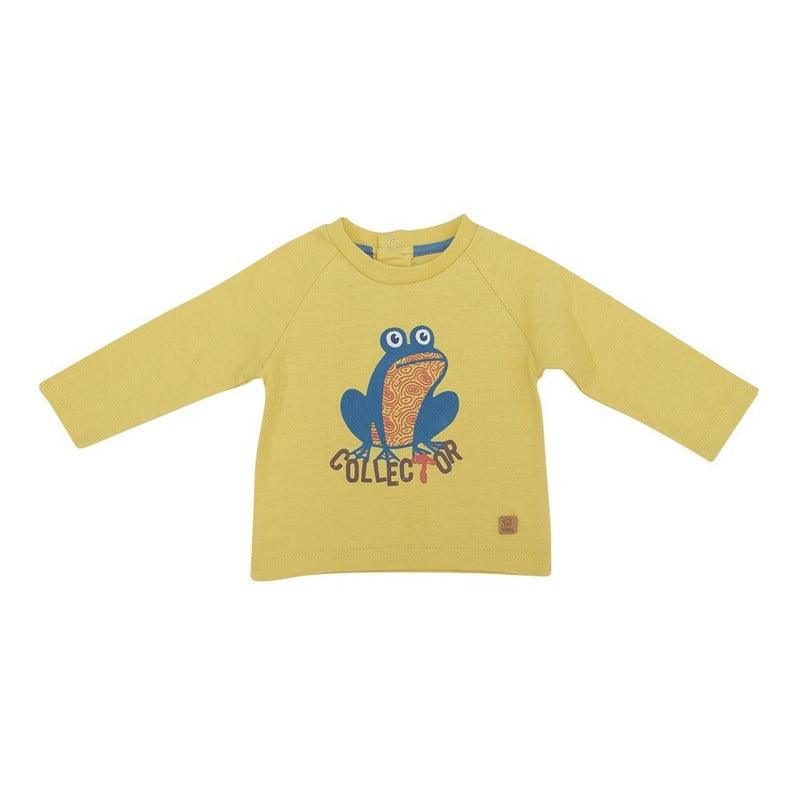 Polera Manga Larga Para Bebé Niño Sapito Amarillo - Louicid