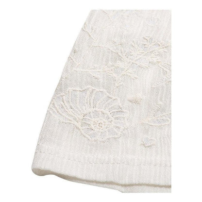 Polera De Niña Sin Manga Con Cinta De Encaje Blanco Frontal Detalle - Louicid