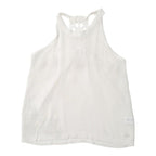 Polera De Niña Sin Manga Con Cinta De Encaje Blanco Frontal - Louicid
