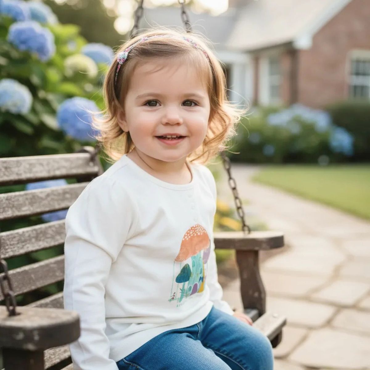 Polera Manga Larga Crudo Bebé Niña Pillin Plaza - Louicid