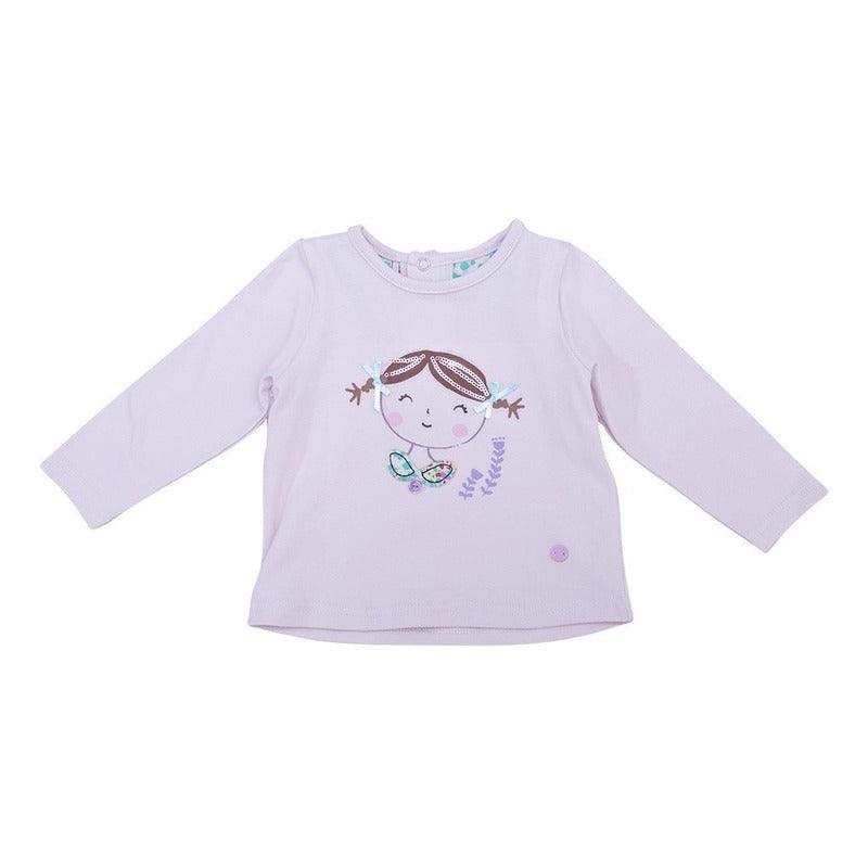 Polera De Bebé Niña Manga Larga Lila - Louicid