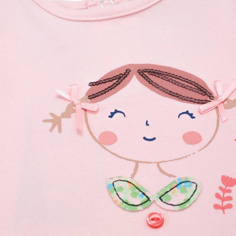 Polera De Bebé Niña Manga Larga Rosado - Louicid