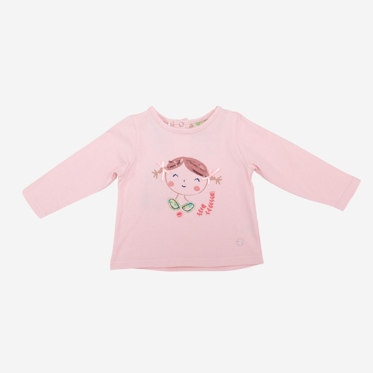 Polera De Bebé Niña Manga Larga Rosado - Louicid