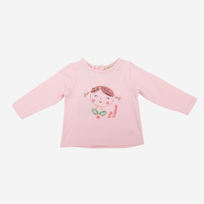 Polera De Bebé Niña Manga Larga Rosado - Louicid