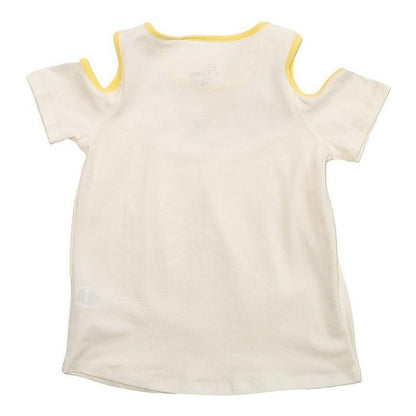 Polera De Niña Bordado Flores Manga Corta - Louicid