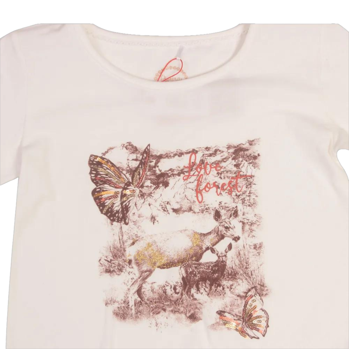 Polera Niña Manga Larga Beige Glitter Diseño - Louicid