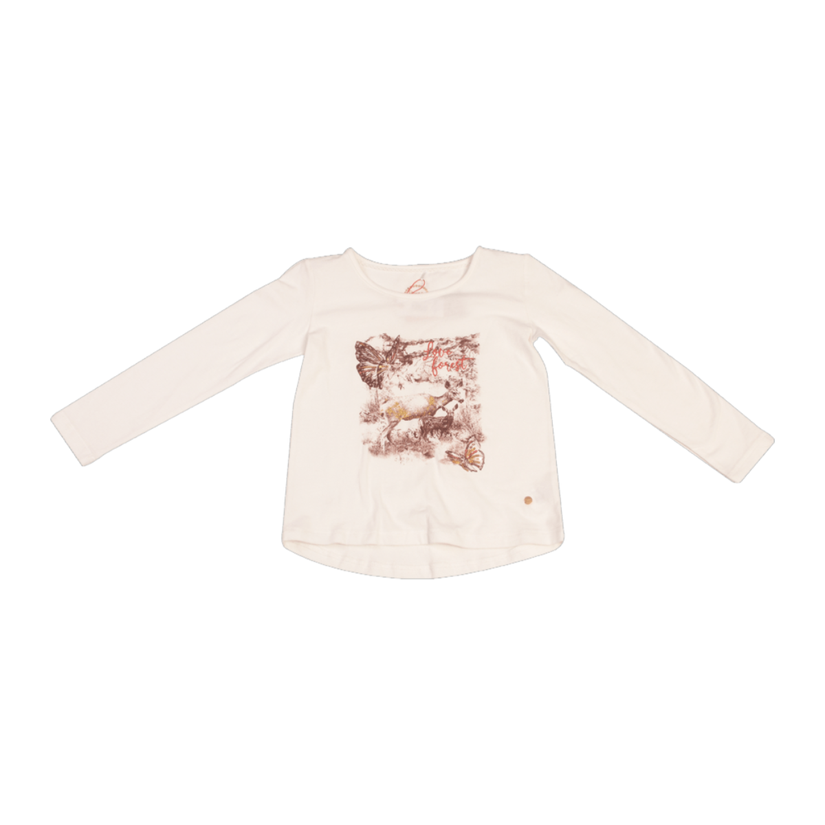 Polera Niña Manga Larga Beige Glitter  Frontal - Louicid