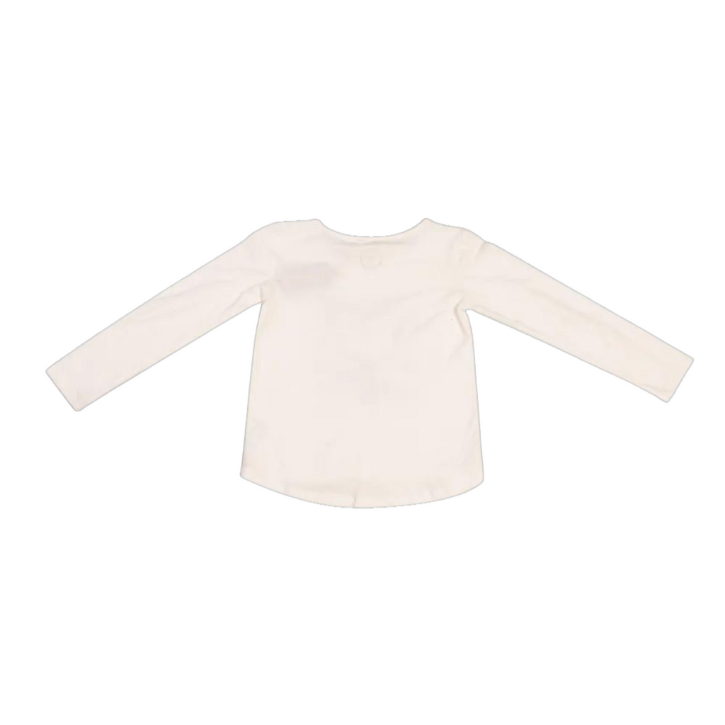 Polera Niña Manga Larga Beige Glitter Reverso - Louicid