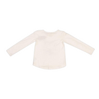 Polera Niña Manga Larga Beige Glitter Reverso - Louicid