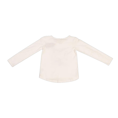 Polera Niña Manga Larga Beige Glitter Reverso - Louicid