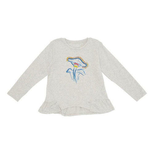 Polera De Niña Manga Larga Gris Claro Pillin - Louicid