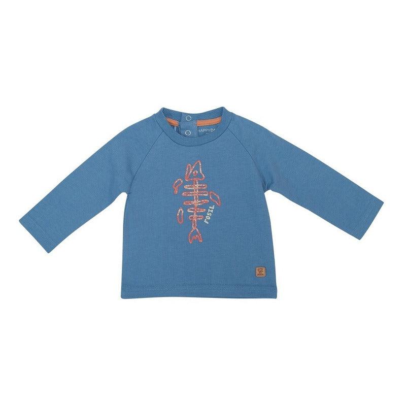 Polera Manga Larga Para Bebé Niño Azul - Louicid
