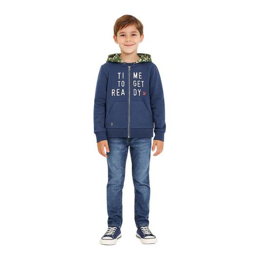 Polerón Niño Cierre Camuflado Azul - Louicid