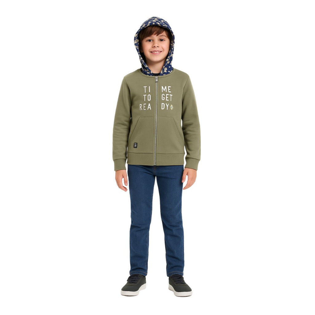 Polerón Niño Cierre Camuflado Verde - Louicid