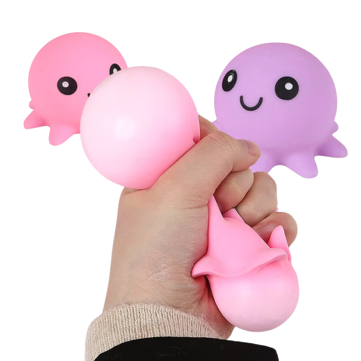 Pulpos Squishy Antiestrés Para Niños Y Adultos Rosado - Louicid