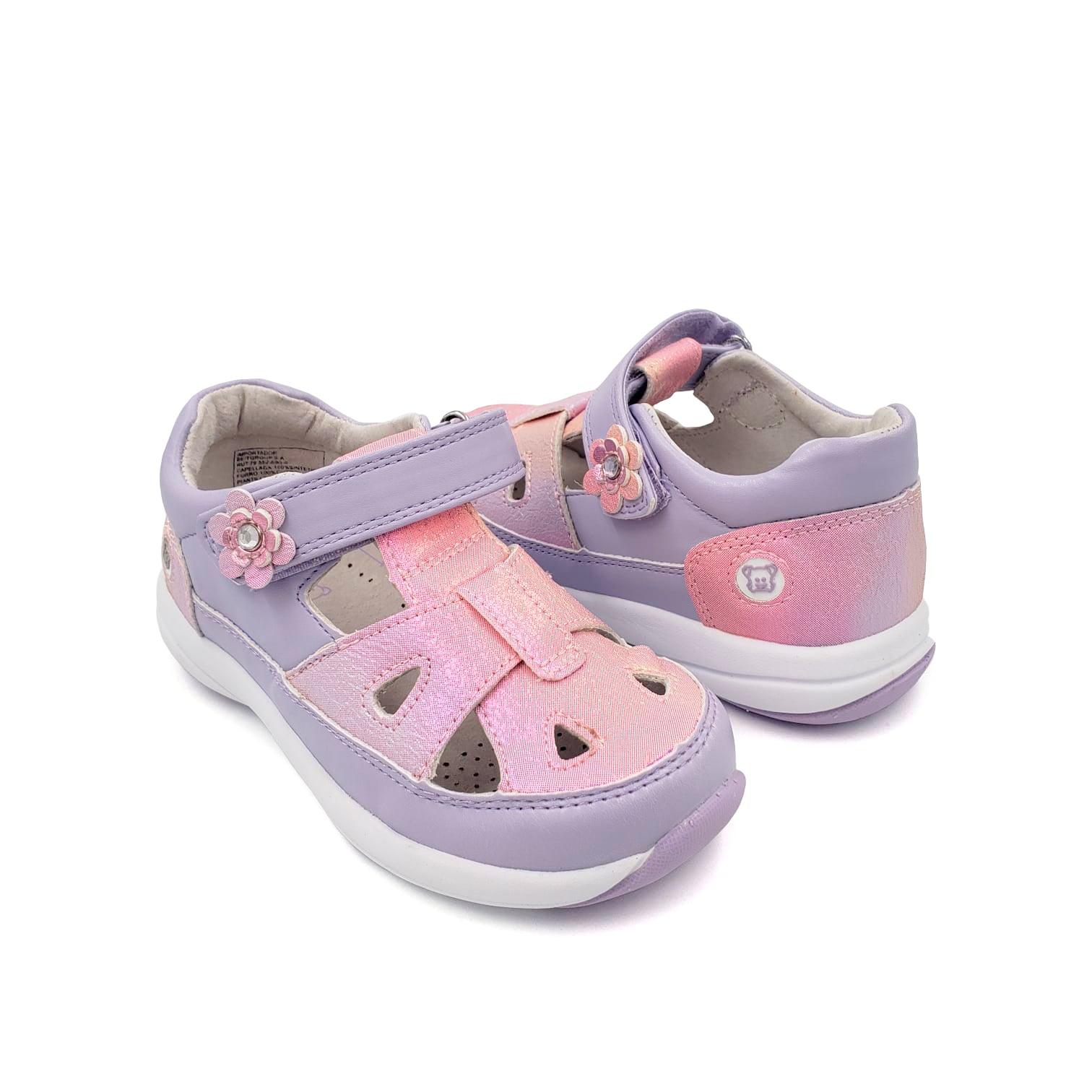 Sandalia Bebé Niña Lila Flor Frontal - Louicid
