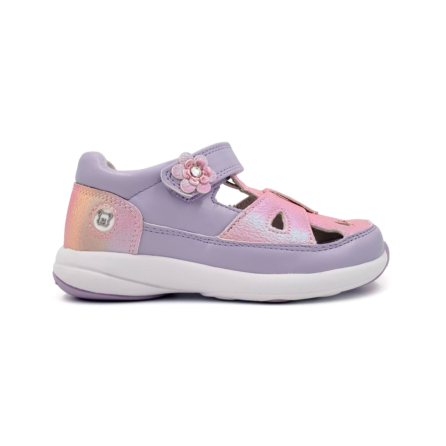 Sandalia Bebé Niña Lila Flor Lateral - Louicid
