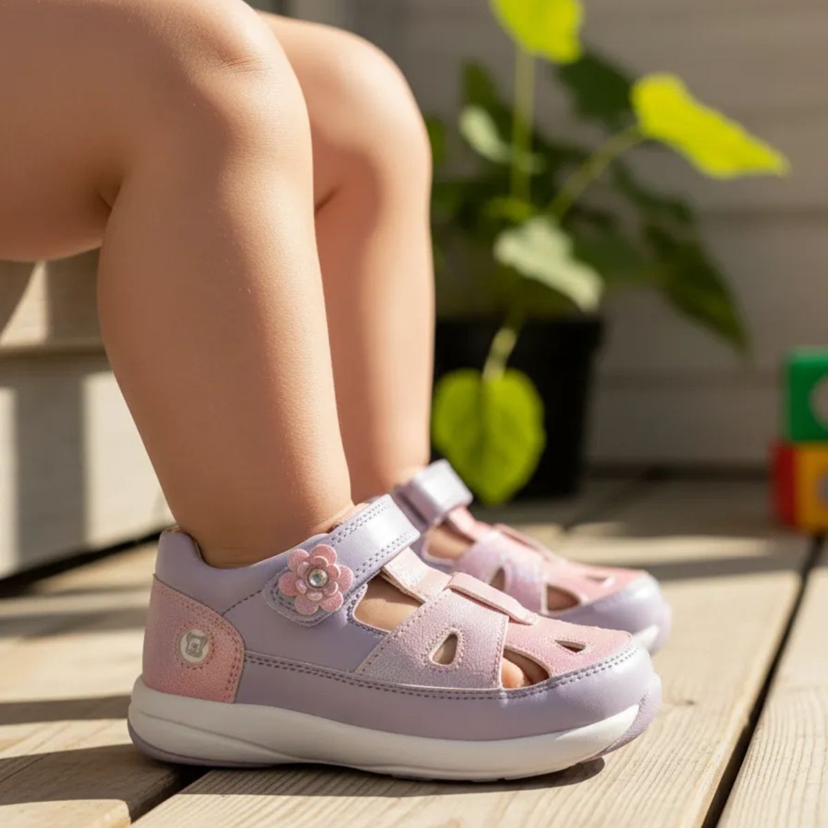 Sandalia Bebé Niña Lila Flor - Louicid