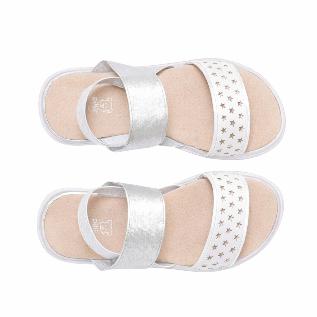 Sandalia Niña Blanca Con Estrellas Superior - Louicid