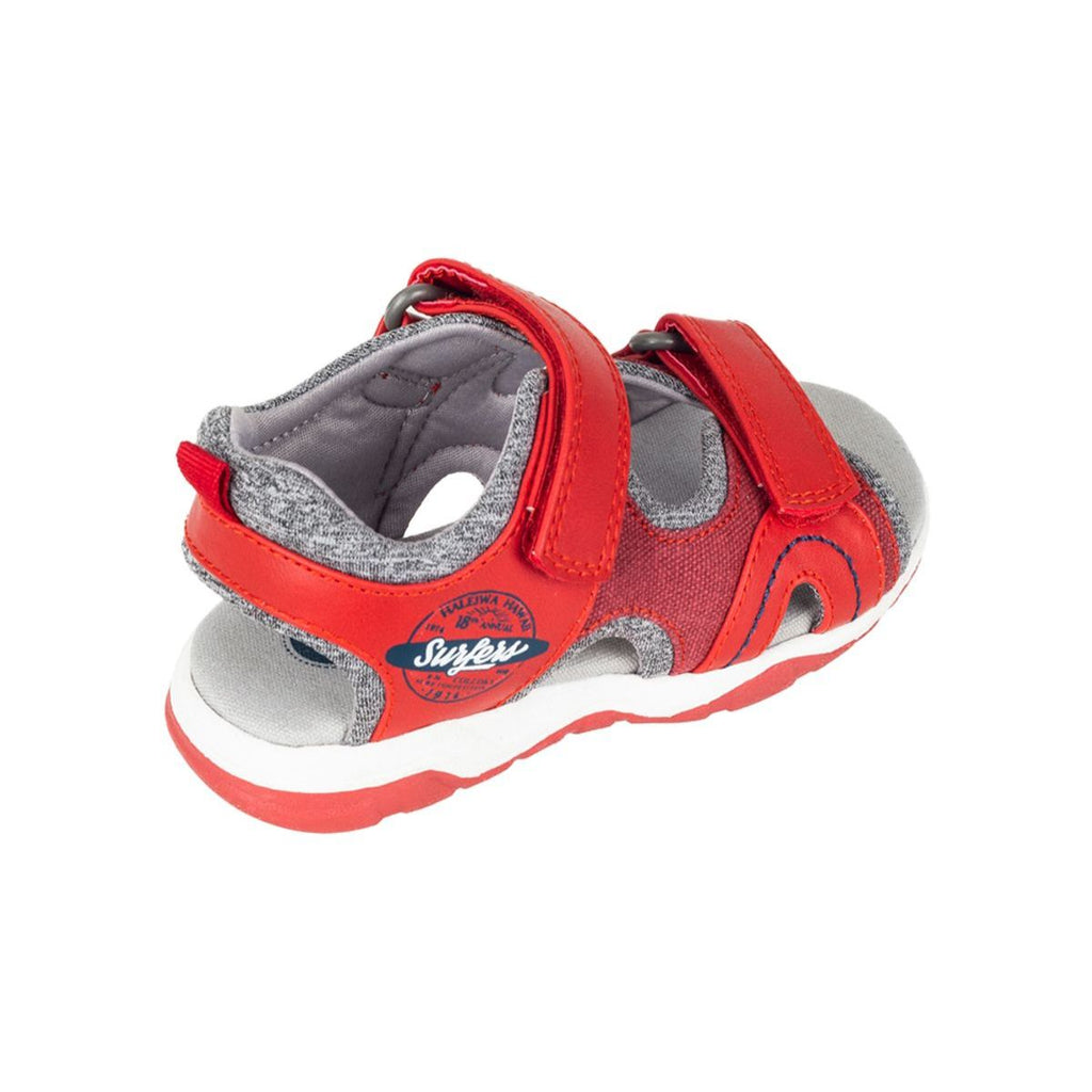 Sandalia Niño Doble Velcro Roja Inclinado - Louicid